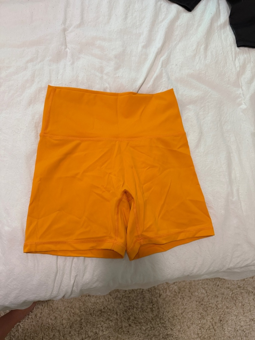aerie High-Rise Orange Bike Shorts